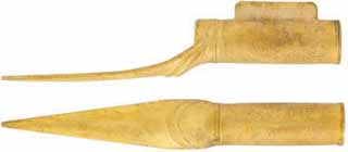 Ramrod entry pipe for English fowling gun, for 3/8" diameter ramrod, lug for pin, wax cast brass, made in the USA